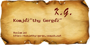 Komjáthy Gergő névjegykártya